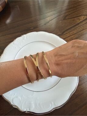 Vince Camuto Gold Zigzag Open Cuff Bracelet
